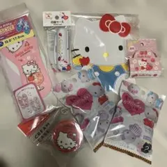ハローキティ グッズセット　ワッペン　中敷き　指人形　印鑑ケース　デコテープなど