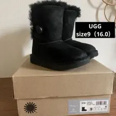 UGG Bailey Button II ブーツ 9 ブラック　16.0 キッズ