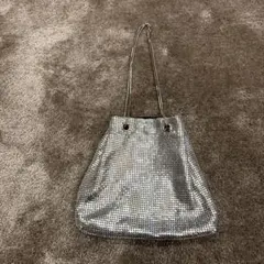 シルバー メタリック パーティーバッグ