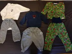 裏起毛厚手ベビー服 上下6点まとめ買いセット 80cm〜90cm 男の子
