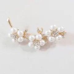 パール フラワー ブローチ・花 ゴールド フォーマル e2-2630