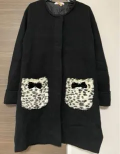 ギャラリービスコンティ ロングカーディガン　ニットコート　ブラック