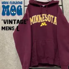 《US古着》ヴィンテージ カレッジ スウェット/パーカー ロゴ刺繍 メンズL