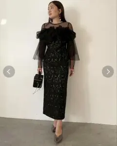 期間限定値下げ【2025秋新作】未使用　LAGUNAMOONジャガードドレス