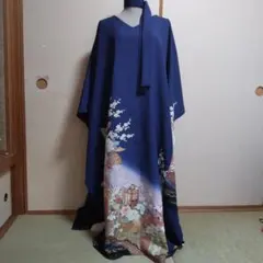 正絹 紅型 振袖 着物リメイク ロングドレス 7/22まで出品 正絹 紅型 振袖 着物リメイク ロングドレス - メルカリ