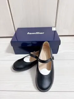 familiar 黒 フォーマルシューズ ストラップ付き