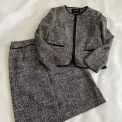 【美品】グリーンレーベルリラクシング　ツイード　フォーマル　セットアップ　38