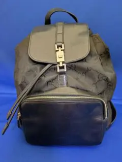 グッチ リュック バッグパック ジャッキー GG ナイロン レザー 黒