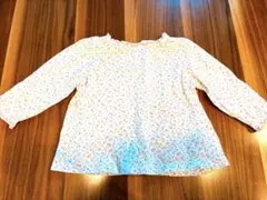 【ミキハウス】80cm小花柄長袖Tシャツ（フリル付き）