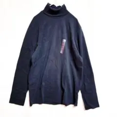 ユニクロ　黒　タートルネック ニット Mサイズ　【美品】　綿100%