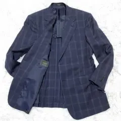 極美品　Savile Row ドーメル生地　テーラードジャケット　チェック柄