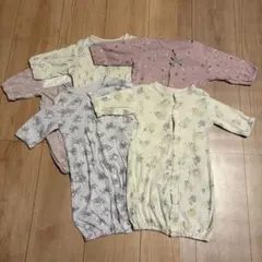 最短当日発送★長袖2wayオール 50 60cm 花柄 さくらんぼ柄 5枚セット