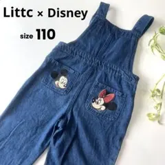 リトシーLITTC×ディズニー　サロペットオーバーオール　ミッキーミニー　デニム