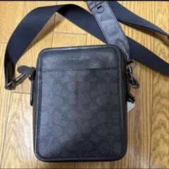 COACH ブラック レザー ショルダーバッグ