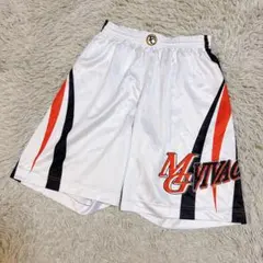 ON THE COURT バスパン Lサイズ 白×赤×黒 バスケパンツ 練習着