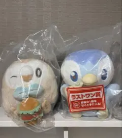 ポケピース モクロー ポッチャマ 一番くじぬいぐるみ 2点セット