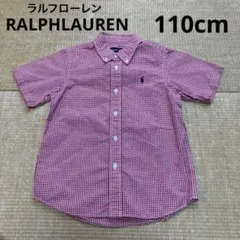 RALPH LAUREN 半袖シャツ 110cm 赤チェック