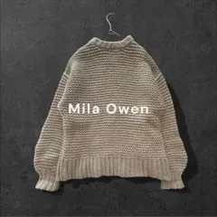 ミラオーウェン　ニット　ウール　モヘア　ステッチデザインニット　プルオーバー