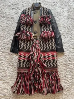 レア＊DSQUARED2 コレクションライン　フリンジ　レザー　ロングコートのサムネイル
