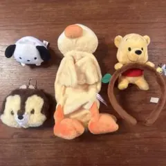 ぬいぐるみグッズ4点セット！！ プーさんカチューシャなどぬいぐるみセット