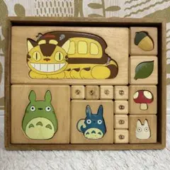 レア 稀少品 となりのトトロ かたちあわせつみき スタジオジブリ　積み木　木製のサムネイル