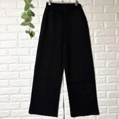 15725 グレイル センタープレス スウェット ワイドパンツ F 黒 美脚