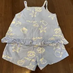 H&M 水色 ノースリーブタンクトップとショートパンツセット