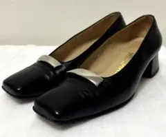 Ferragamo パンプス ガンチーニ ブラック レザー ヒール 7D美品
