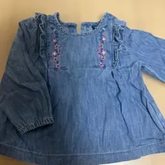 GAP デニム フリル 長袖シャツ 18-24ヶ月