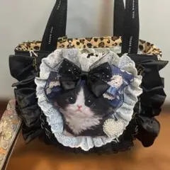 パネル　黒ねこちゃんトートバック