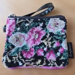 ❰美品❱ Enjeau 花柄 シェニール織 ポーチ 日本製のサムネイル