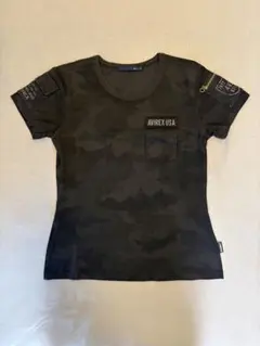 AVIREX カモフラージュブラック 半袖Tシャツ M