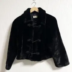 PRETTY UP オンワード　ミドル丈　ブラック ファーコート