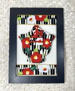 気まぐれSALE‼️ミニチュア着物 押絵 ブラック 玄関 リビング ハンドメイド♪