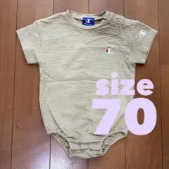 【Champion】チャンピオン 半袖 ベビー ロンパース 70cm ベージュのサムネイル