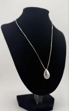 ダイヤモンド 0.16ct ネックレス SV925 雫デザインベネチアンチェーン 
