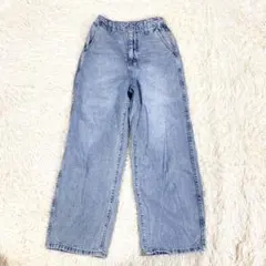 ワイドデニム　ジーンズ　シンプルデザイン　Mサイズ