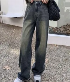 SHEIN レディースストレートレッグ ジーンズローライズジーンズ