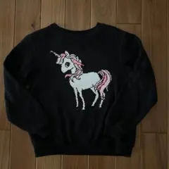 H&Mユニコーン スパンコール トレーナー 黒