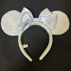 ディズニーカチューシャ 水色レース