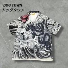 美品 DOG TOWN ドッグタウン オーバーサイズ シャツ 黒龍 ロゴ刺繍のサムネイル