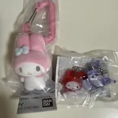 マイメロディ カラビナ付きキーホルダーとマイメロクロミなかよしドロップチャーム