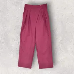 w closet　ウエストアシメタックワイドパンツ　ラップ風　スラックス　F