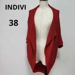 INDIVI インディヴィ ドルマンニットカーディガン 38 レッドのサムネイル