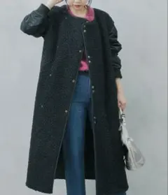 【カプリシューレマージュ】ボアMA1リバーコート 2wayブラック S ロング