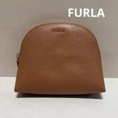 FURLA ブラウン ラウンド型 ポーチ