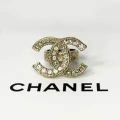 CHANEL シャネル ラインストーン A12P ココマーク リング
