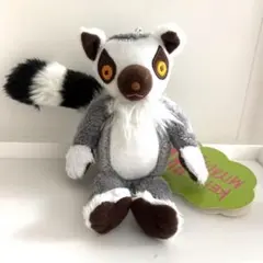 ミヤタケイコ ぬいぐるみ　ワオ！キツネザル　サンレモン グレー灰色 キーチェーン