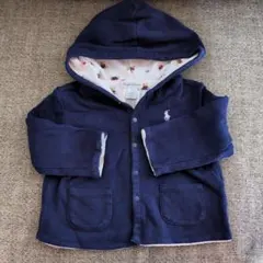 美品　Ralph Lauren フード付きリバーシブルカーディガン 12M