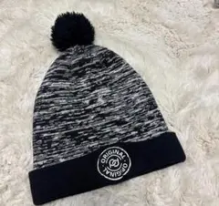 本日限定値下げ　H&MKIDS ポンポン付きニット帽 ブラック・グレー